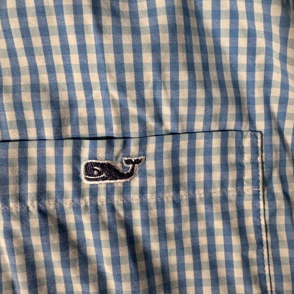 Vineyard Vines Performance Shirt Men's L Long Sleeve Tucker Blue/White Gingham - Picture 7 of 9